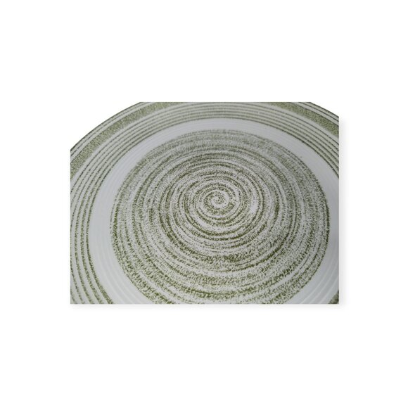 Vintage Max Schonfeld El Verde Casual Ironstone Green & White 12" Round Platter - Picture 3 of 12